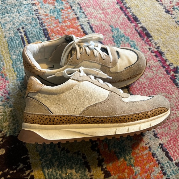Madewell Kickoff Trainer Sneakers in Leather and Spot Dot Calf Hair W8 - Picture 4 of 9